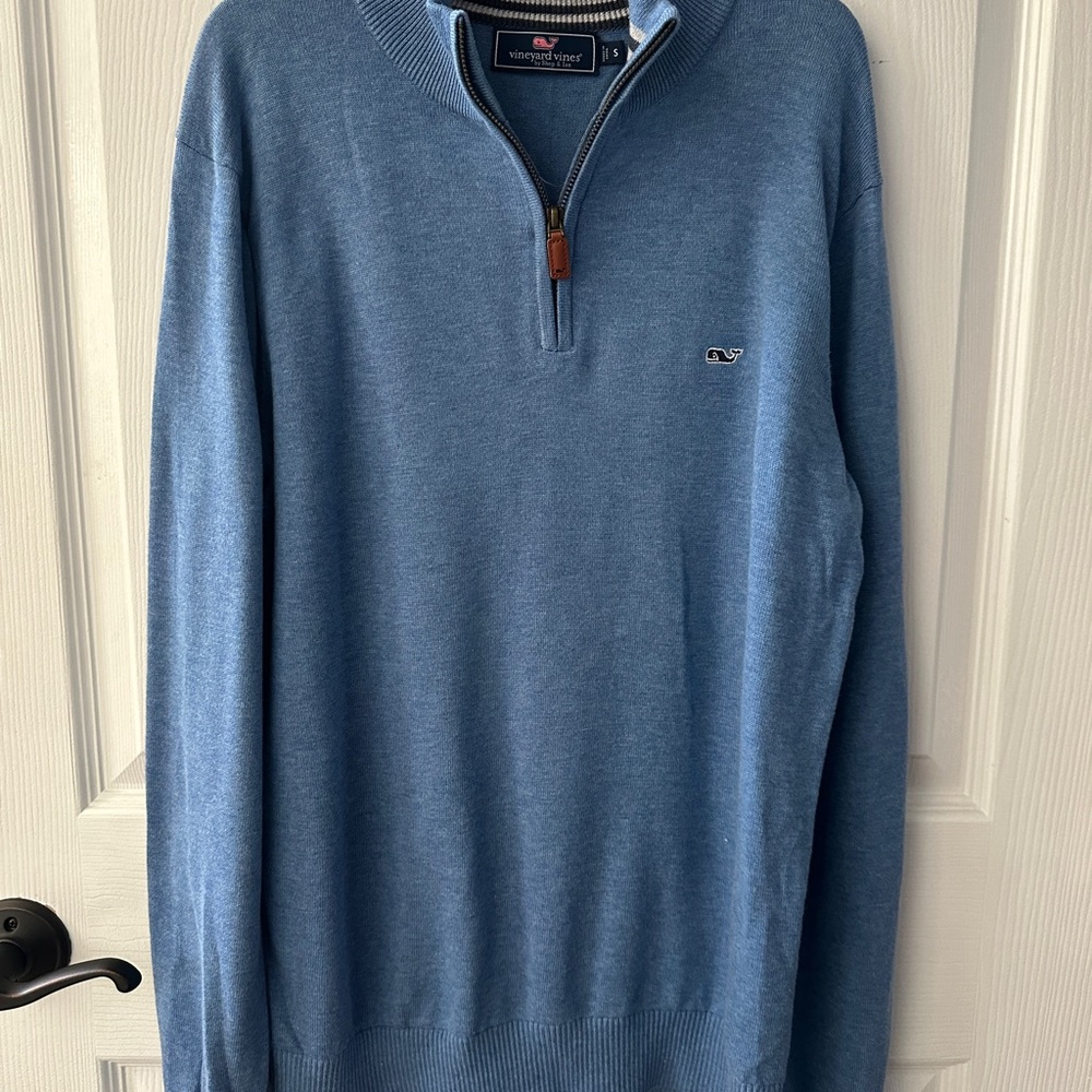 Vineyard Vines Men's 1/4 Zip Blue Sweater
